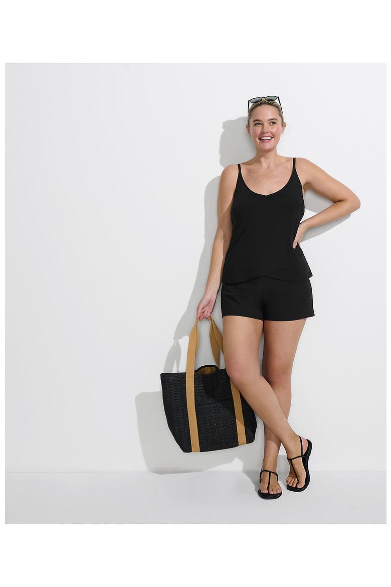 Plus Size Tulip Romper Swimsuit, Alternate, color, Black