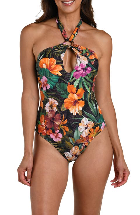 Tropical Hideaway Keyhole One-Piece Swimsuit