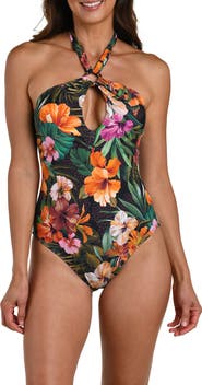 La Blanca Tropical Hideaway Keyhole One-Piece Swimsuit