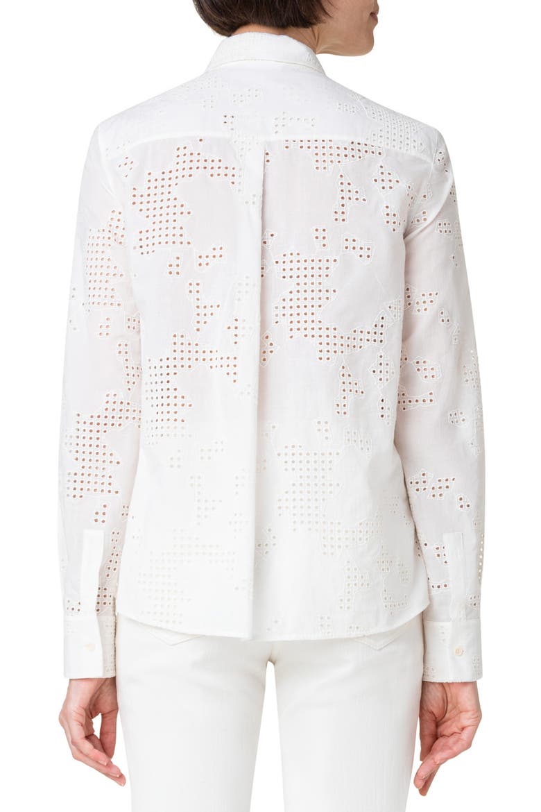 Eyelet Poplin Blouse, Alternate, color, CREAM