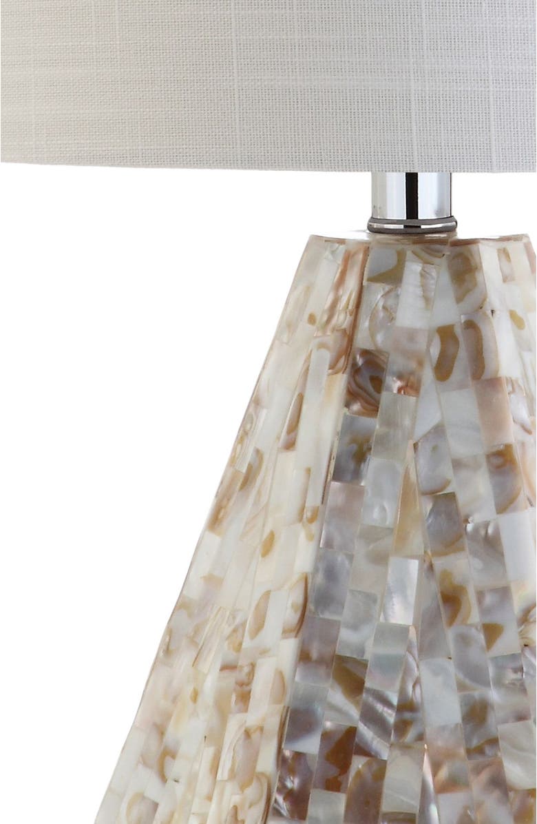 JONATHAN Y Isabella 21" Seashell LED Table Lamp, Natural Ivory, Alternate, color,