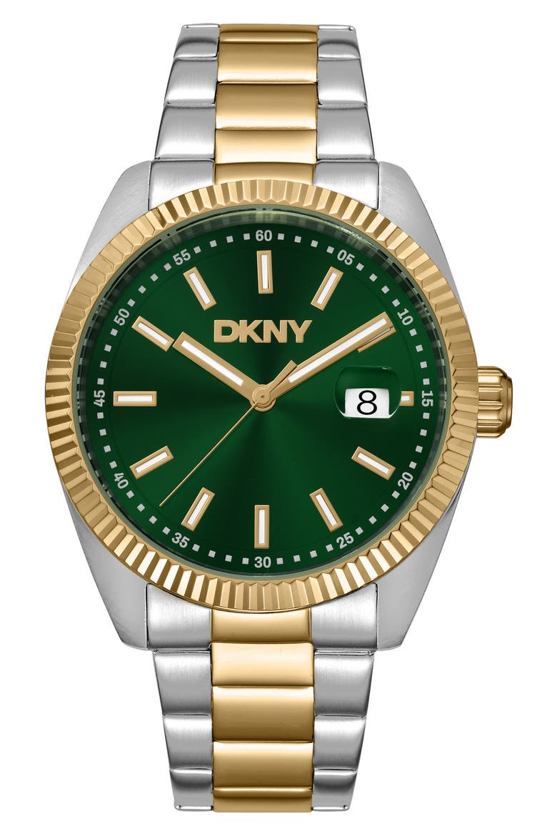 Bracelet Watch, 40mm, Main, color, DARK GREEN/ TWO TONE