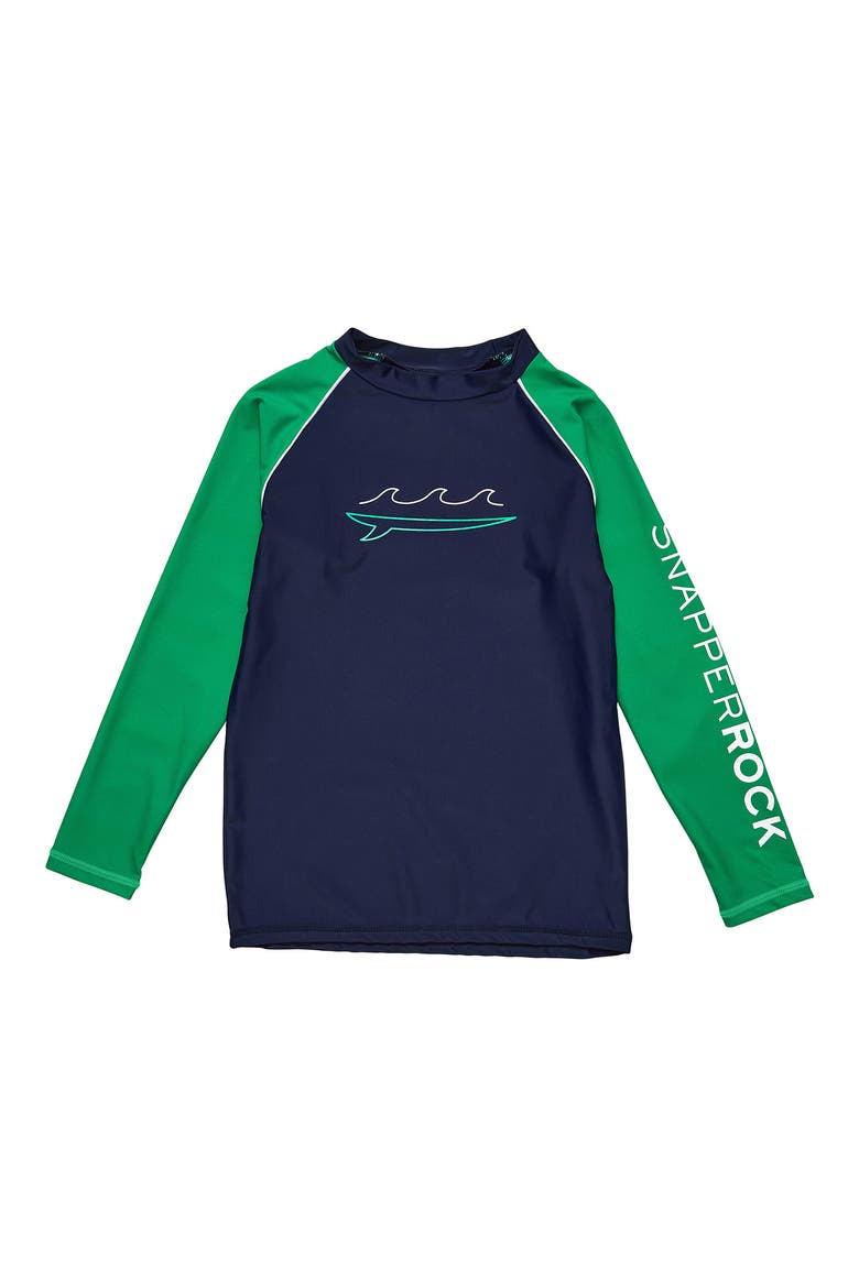 Kids' Wave Long Sleeve Rashguard, Main, color, BLUE