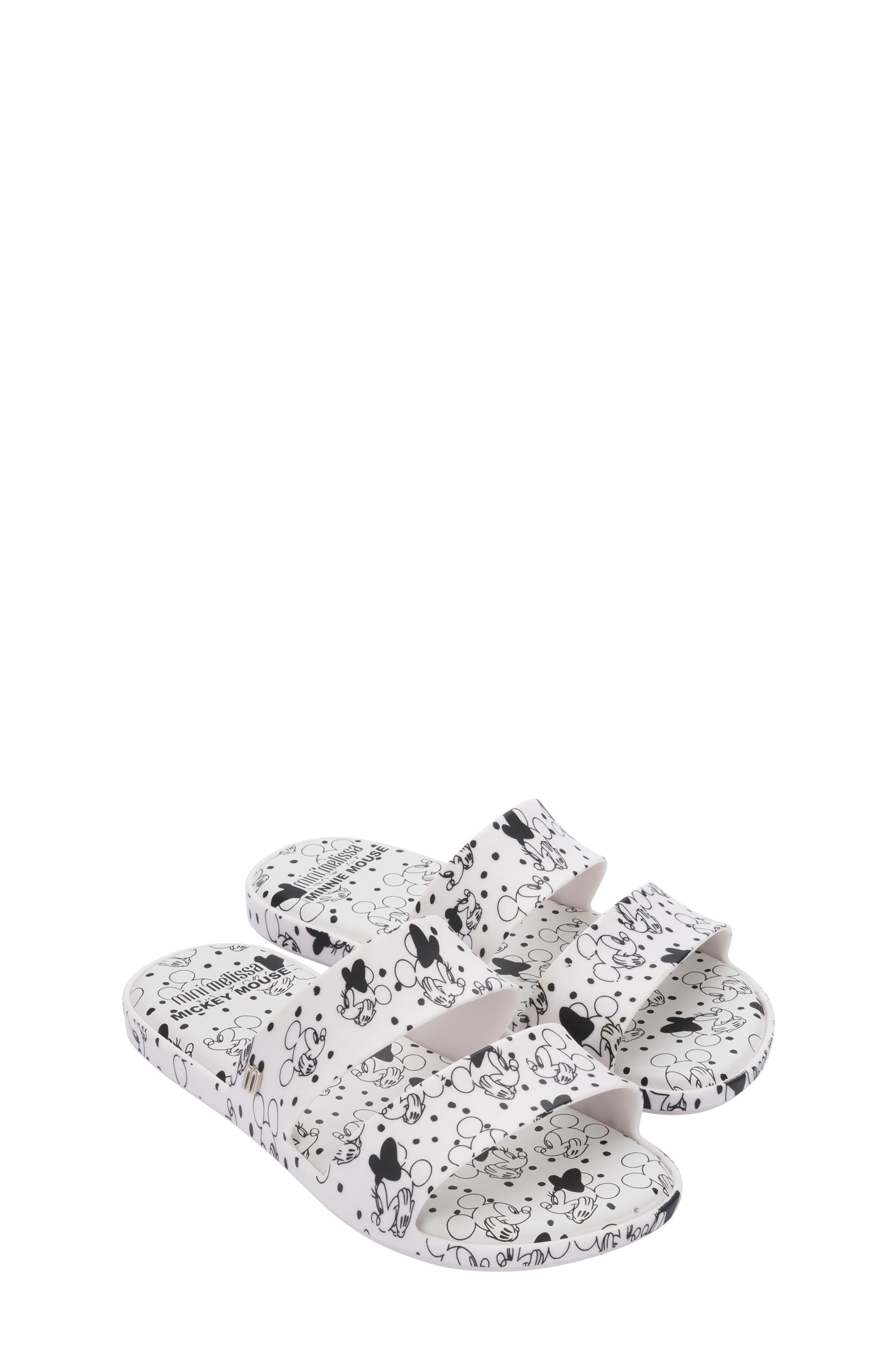 x Disney Mickey Mouse Slide Sandal, Main, color, WHITE