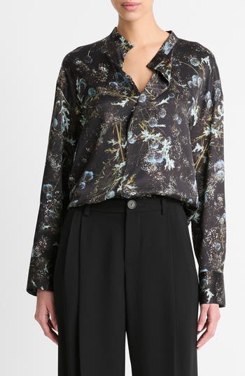 Vince Thistle Silk Button-up Shirt