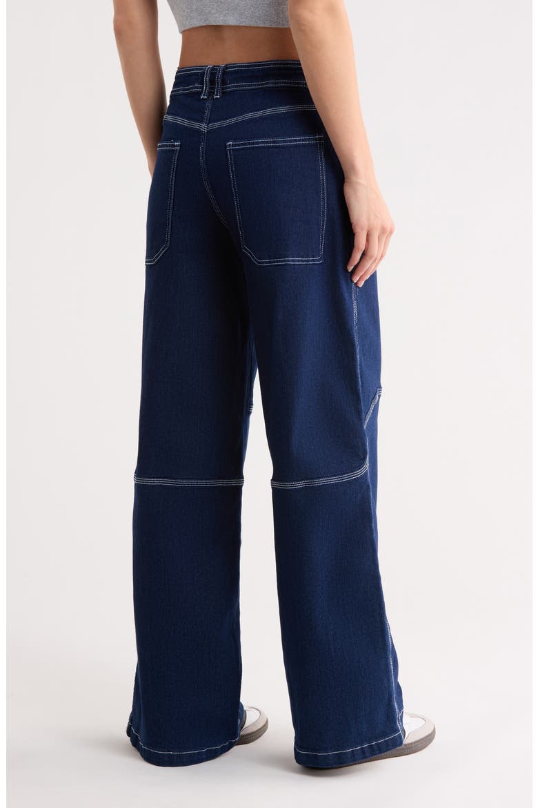 Utility Wide Leg Jeans, Alternate, color, DARK RINSE