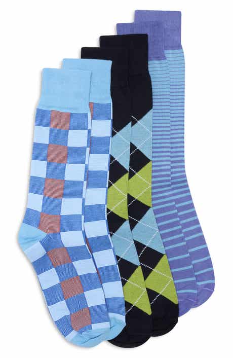 3-Pack Check Argyle Dress Socks