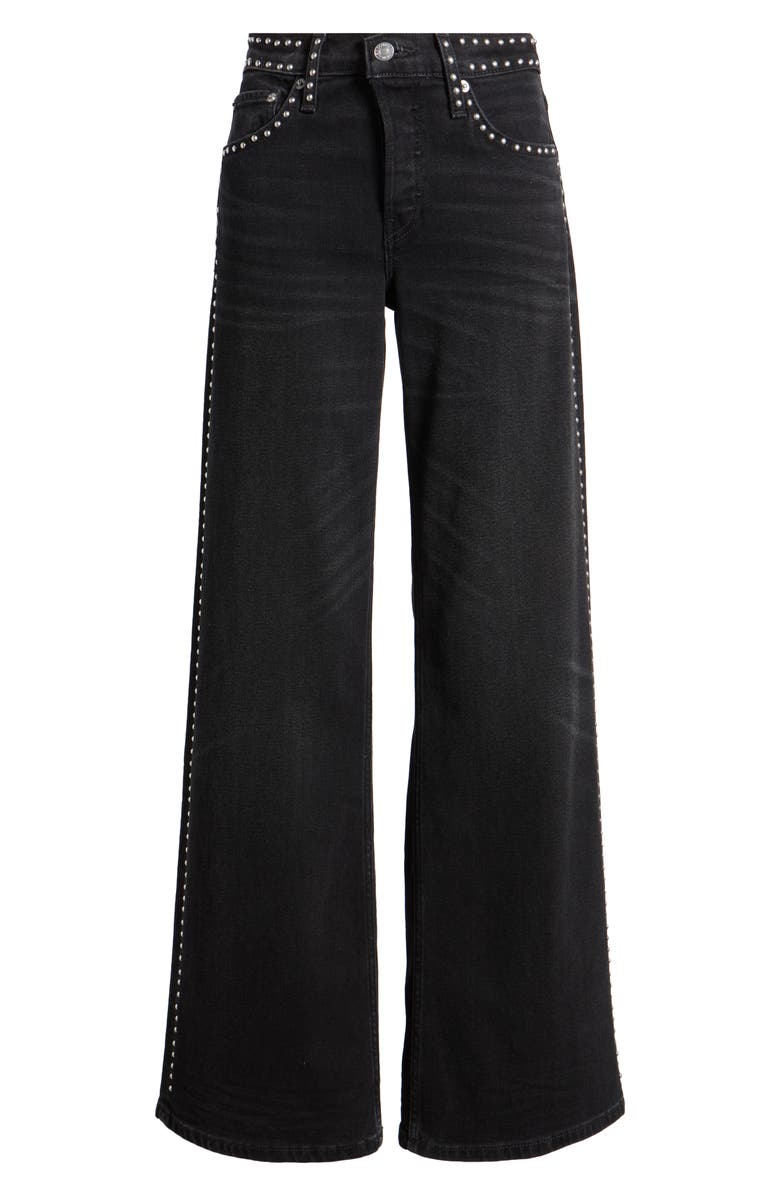 Re/Done Studded Wide Leg Jeans, Alternate, color,
