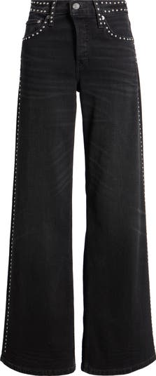 Re/Done Studded Wide Leg Jeans | Nordstrom