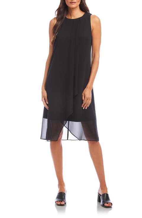 Draped Crossover Shift Dress