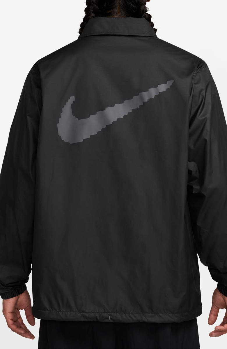 Nike Club Coaches Water Resistant Jacket, Alternate, color, Black/ Light Smoke Grey