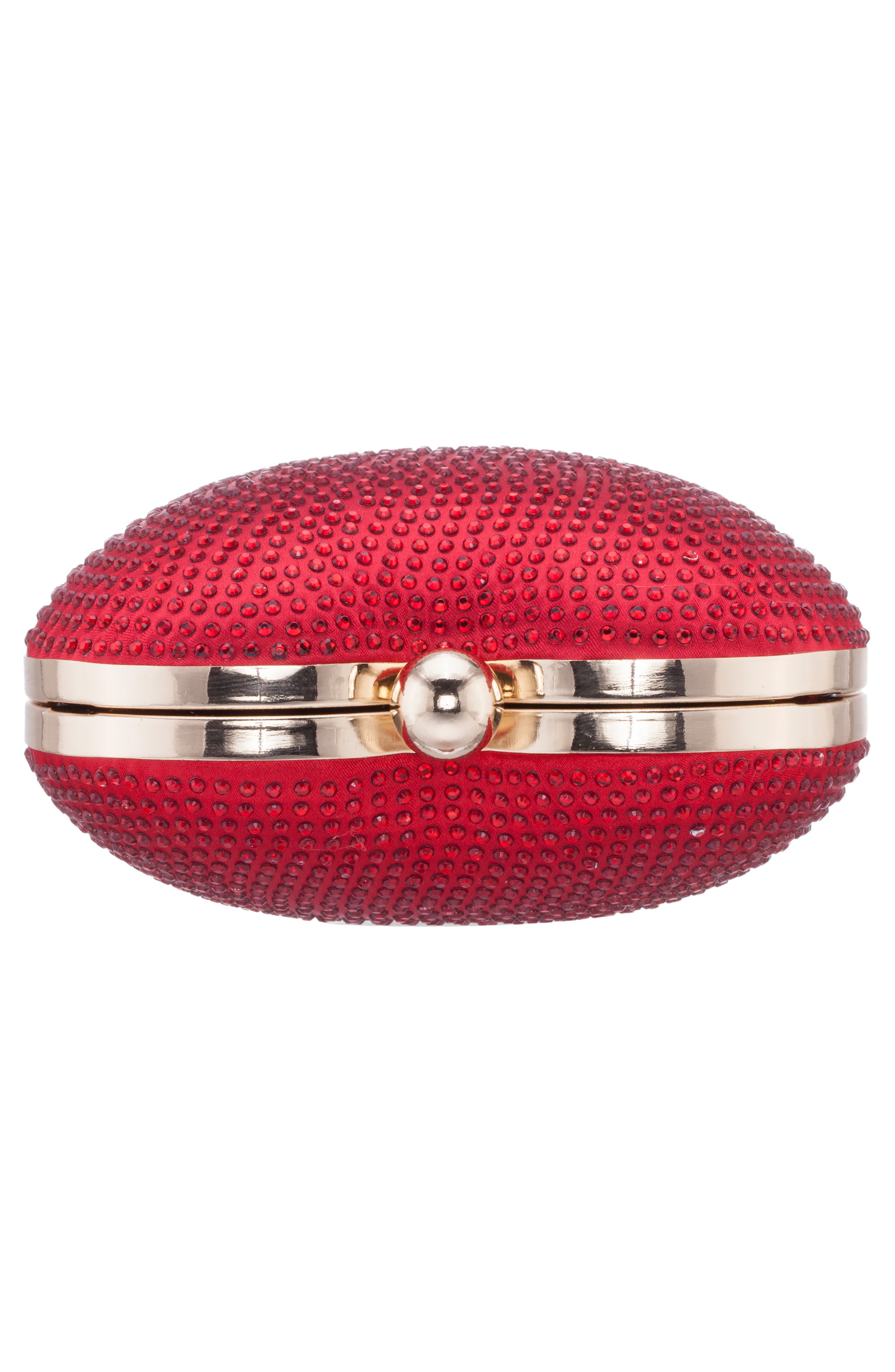 Nina Crystal Embellished Minaudière, Alternate, color, Red Rouge