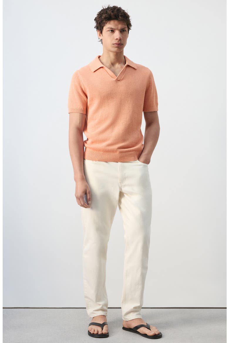 Microstructure Cotton Blend Polo, Alternate, color, DARK ORANGE