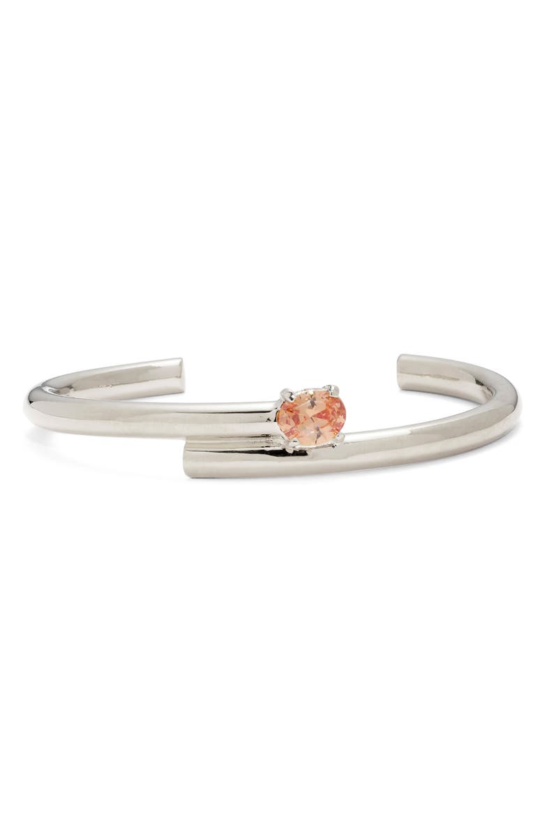 Lady Grey Verge Bypass Cuff Bracelet, Main, color, Silver/ Peach