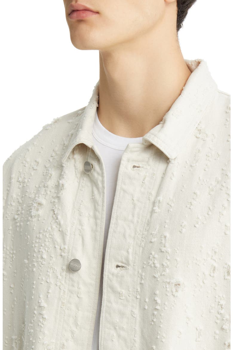 Distressed Cotton Blend Twill Lab Jacket, Alternate, color, ECRU