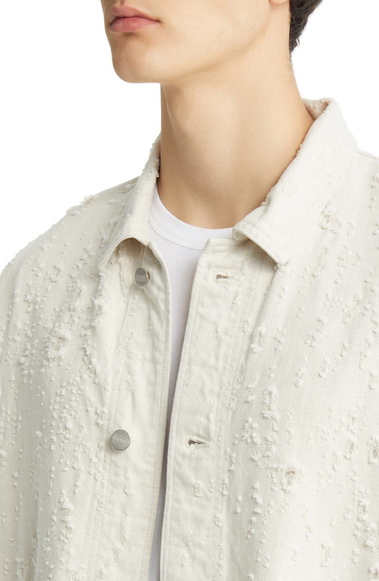 Closed Distressed Cotton Blend Twill Lab Jacket, Alternate, color, Ecru