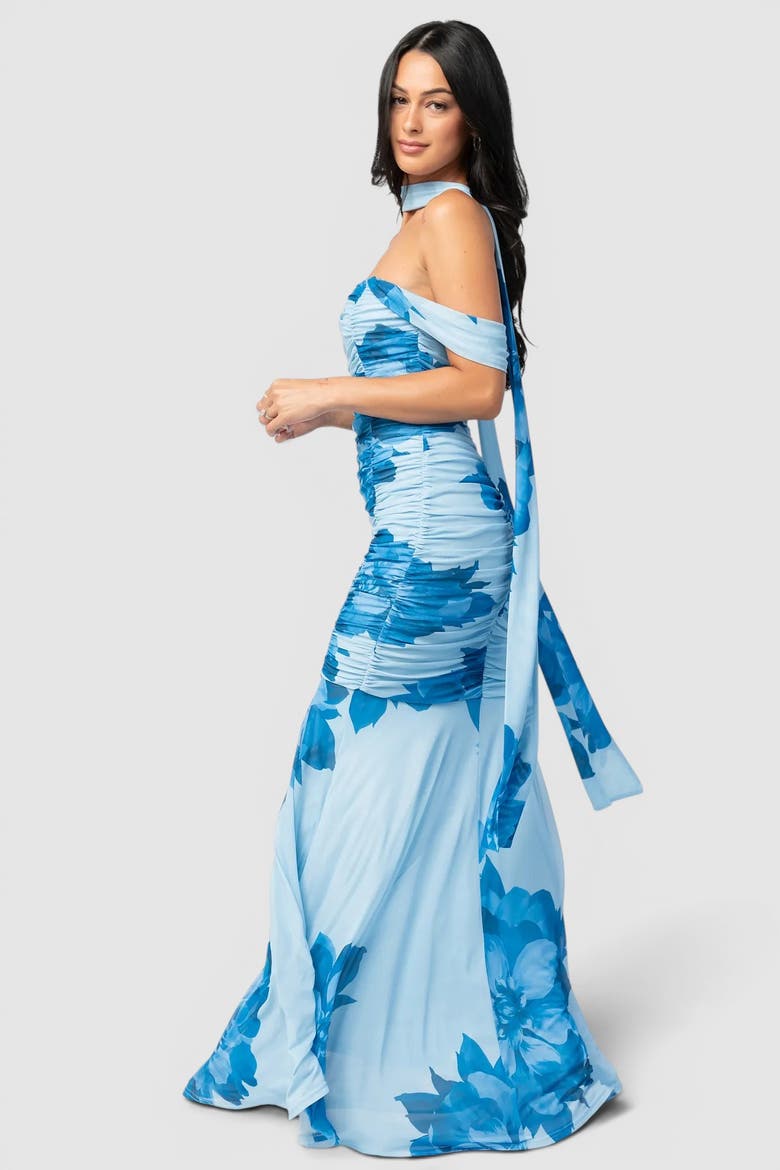 Bellina Off Shoulder Maxi Dress, Alternate, color, Blue