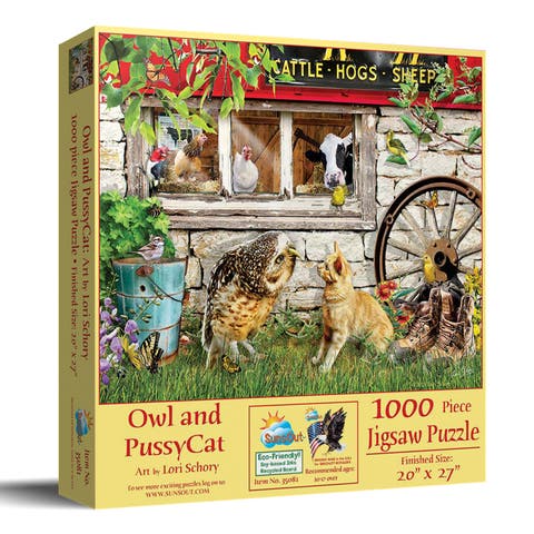 Owl and Pussycat 1000 piece Jigsaw Puzzle for Adults