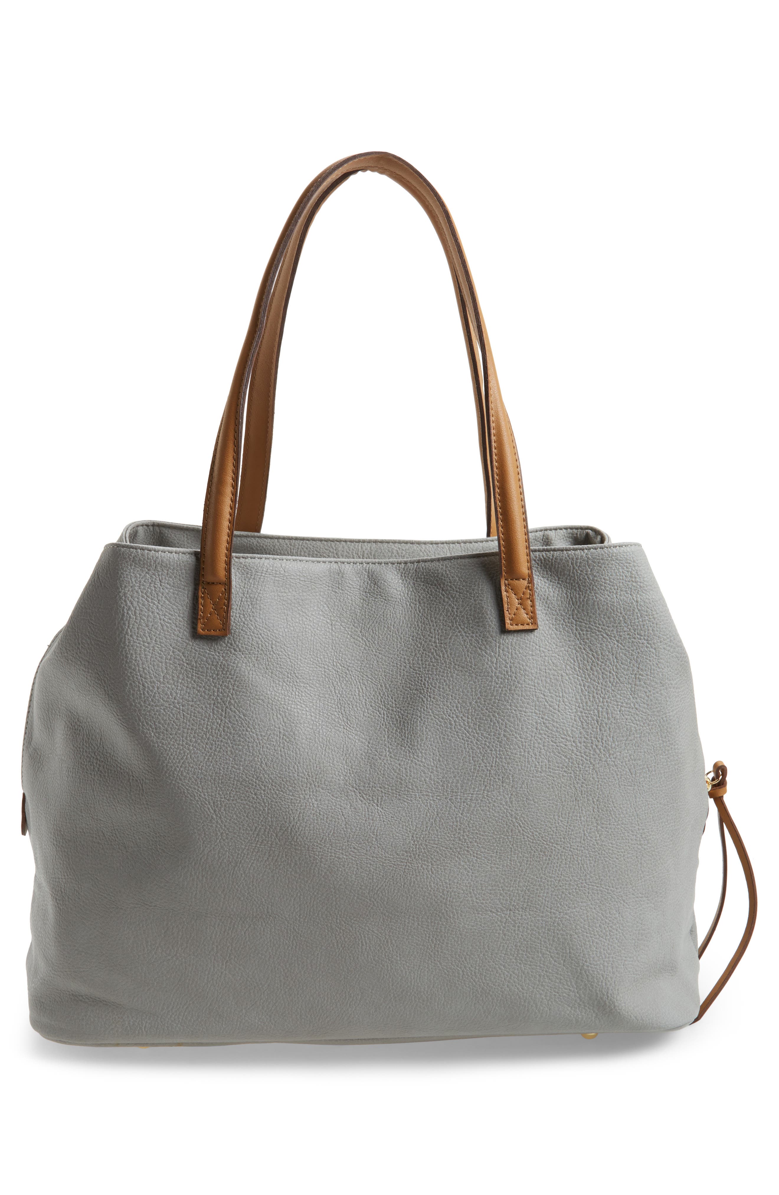 Millar Faux Leather Tote, Alternate, color, GREY