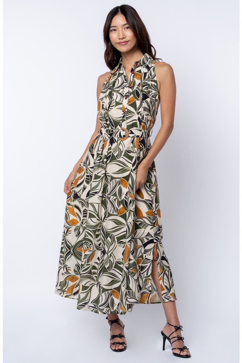 Hattie Floral Sleeveless Shirtdress, Alternate, color, CREAM MULTI