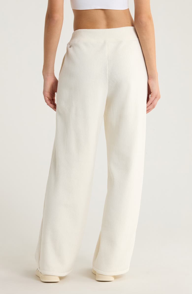 Zella Plush Rib Pants, Alternate, color, Ivory Egret