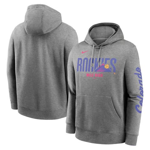 Men's Nike  Heather Gray Colorado Rockies 2025 City Connect French Terry Club Fleece Pullover Hoodie