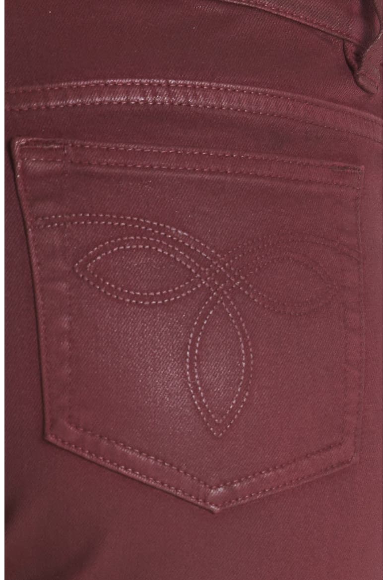 Wax Coated Skinny Jeans, Alternate, color, OXBLOOD