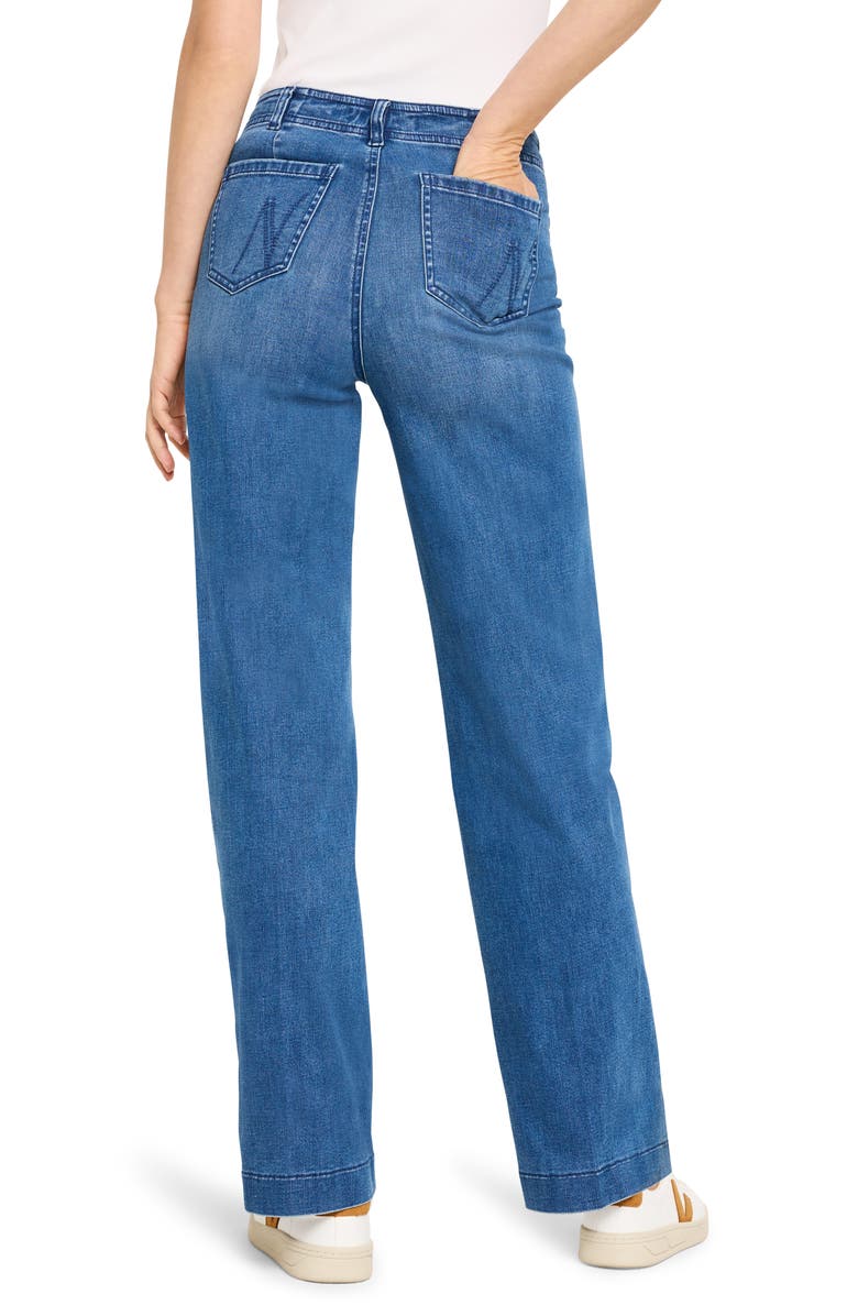 NIC+ZOE Patch Pocket High Waist Wide Leg Jeans, Alternate, color, Atlantic