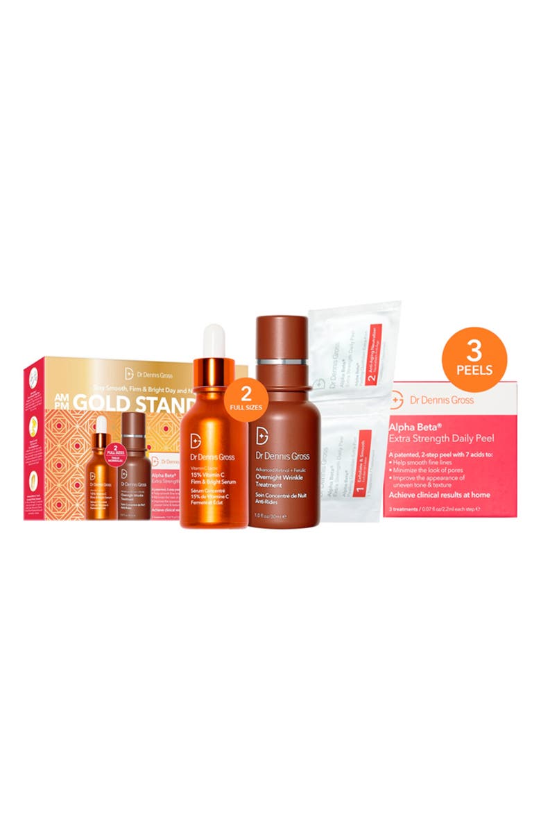 Dr. Dennis Gross Skincare AM/PM Gold Standard Kit (Limited Edition) USD $184 Value, Main, color, 