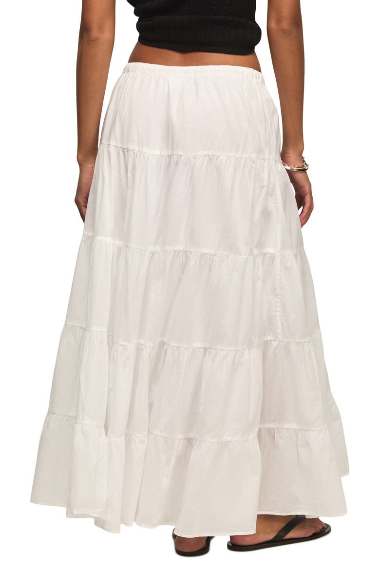 Tiered Poplin Maxi Skirt, Alternate, color, BRIGHT WHITE