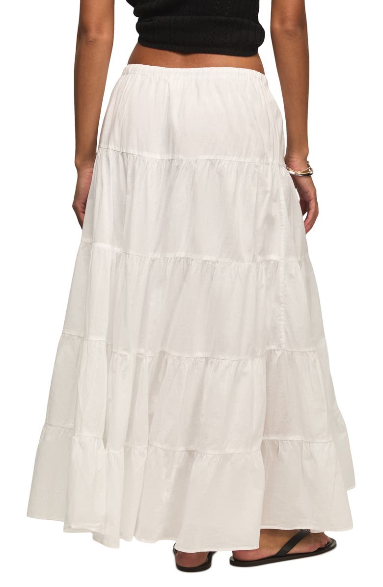 Lucky Brand Tiered Poplin Maxi Skirt, Alternate, color, Bright White