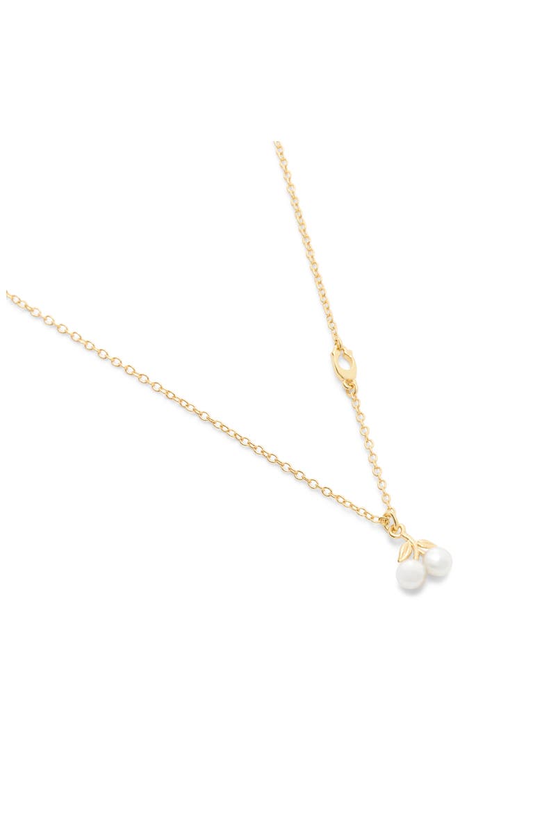 Faux Pearl Cherry Pendant Necklace, Alternate, color, PEARL