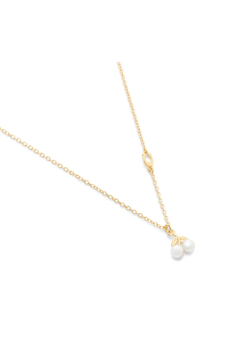 COACH Faux Pearl Cherry Pendant Necklace, Alternate, color, Pearl