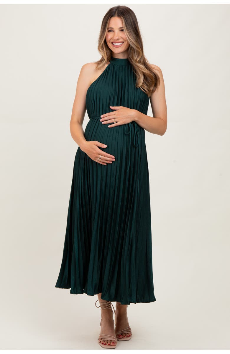 PinkBlush Pleated Halter Dress, Alternate, color, 