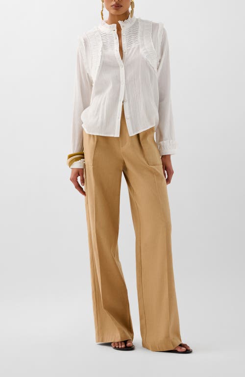 Scalpers Pleats Frill Shirt In White