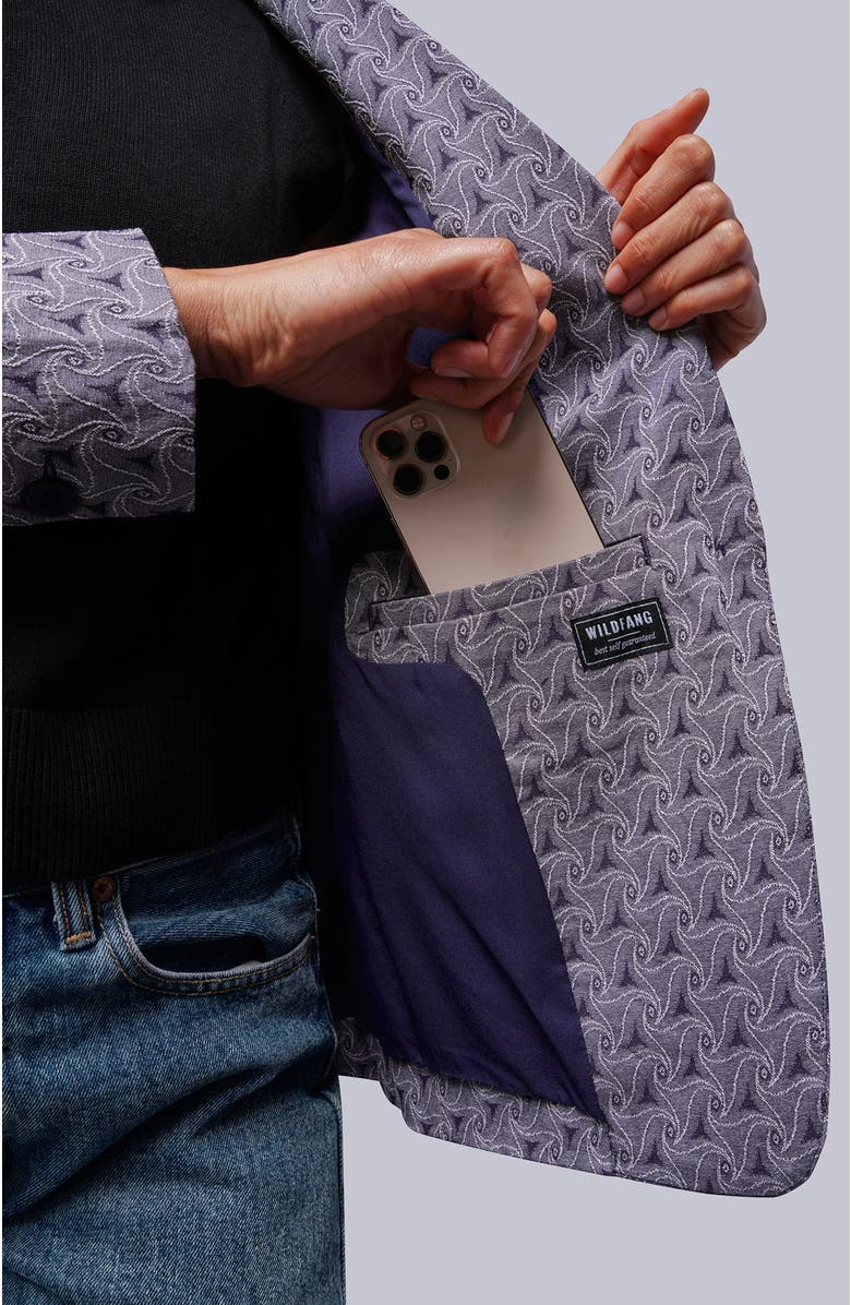 WILDFANG The Empower Jacquard Tux Blazer, Alternate, color, Plum