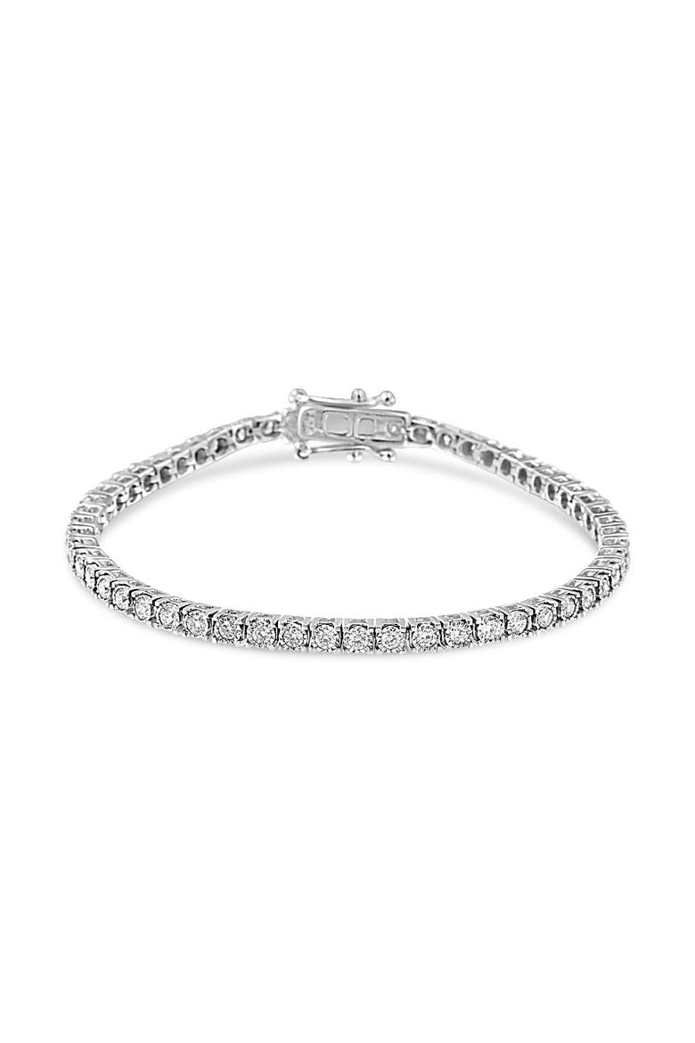 14K White Gold 2.0 Ctw Miracle Set Lab Grown Diamond Illusion  Tennis Bracelet, Main, color, White