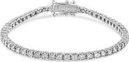Haus of Brilliance 14K White Gold 2.0 Ctw Miracle Set Lab Grown Diamond Illusion  Tennis Bracelet