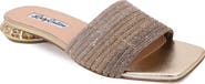 LADY COUTURE Multi Rhinestone Color Straps Slide With Multi Jewel Heel