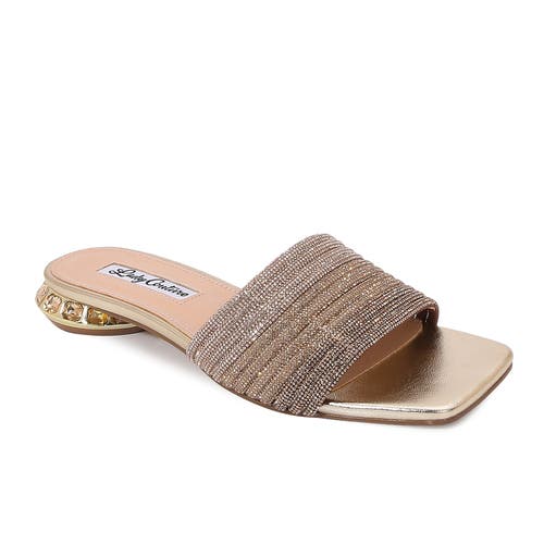 Lady Couture Multi Rhinestone Color Straps Slide With Multi Jewel Heel