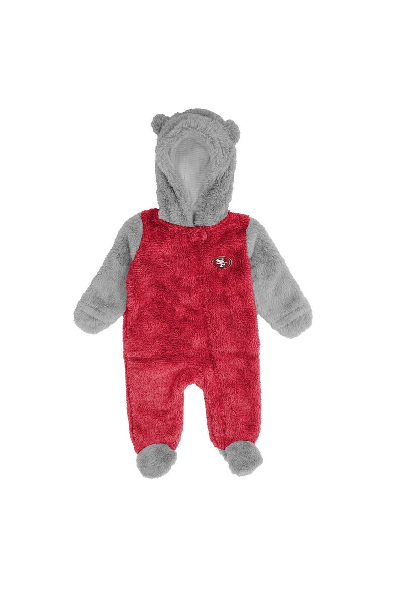 Newborn & Infant Cardinal Arizona Cardinals Game Nap Teddy Fleece Bunting Full-Zip Sleeper, Alternate, color, Cardinal