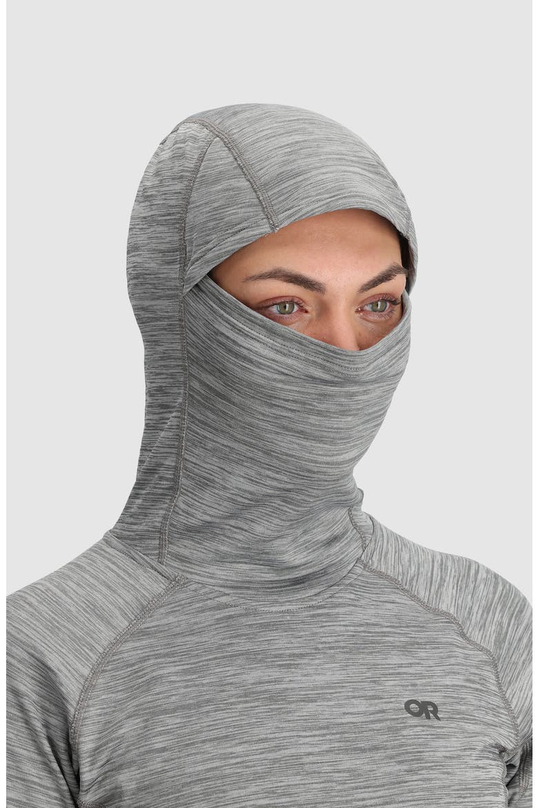 Vigor Grid Fleece Quarter Zip Hoodie, Alternate, color, GREY HEATHER