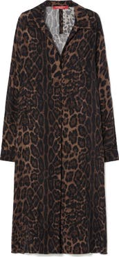 Marina Rinaldi Falasco Leopard Print Long Sleeve Shirtdress