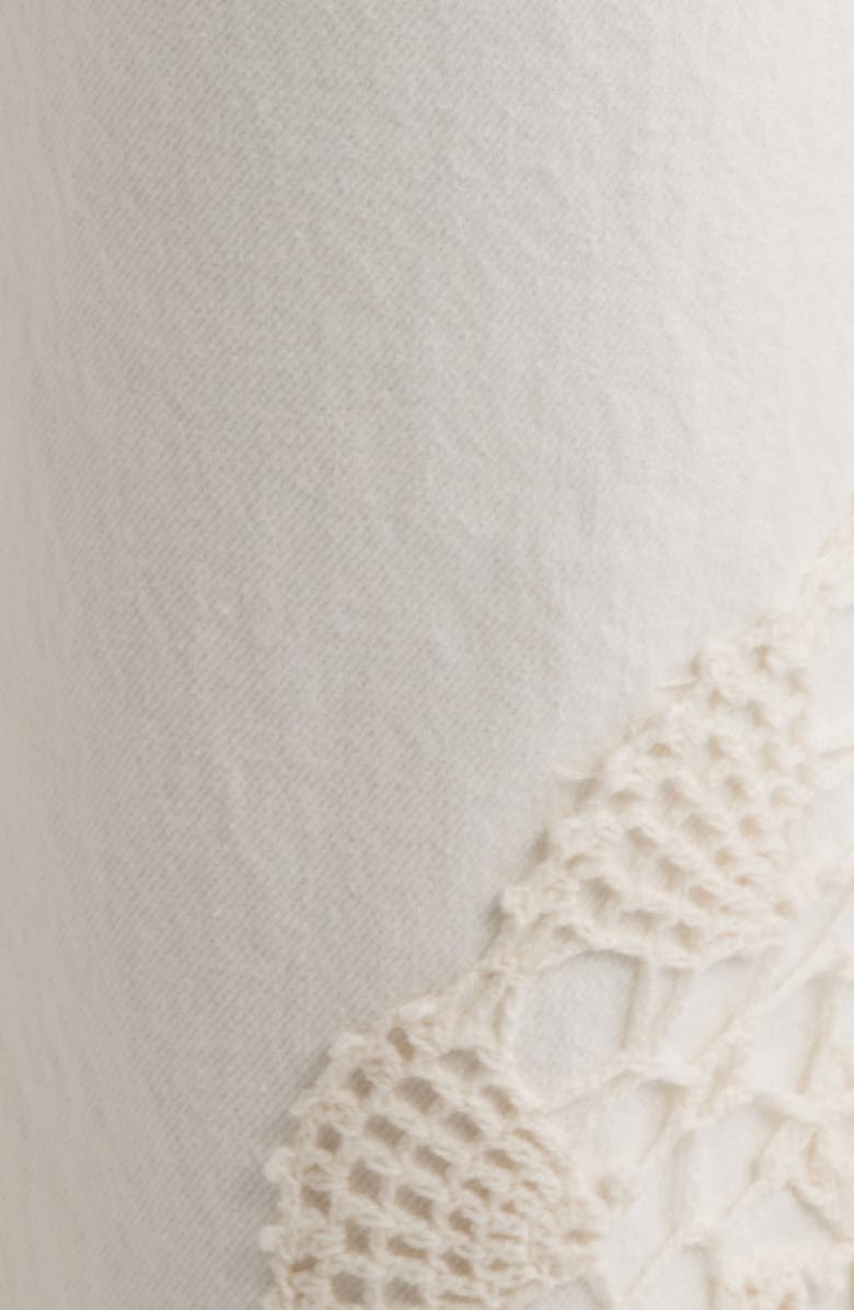 FRAME The Vertical Crochet High Waist Crop Relaxed Straight Leg Jeans, Alternate, color, Au Natural Clean