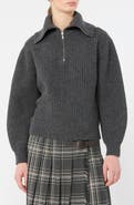Weekend Max Mara Laser Half Zip Virgin Wool Sweater