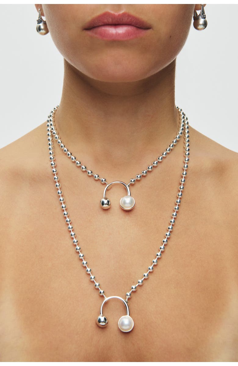67jewelry Pearl Necklace, Alternate, color, Silver