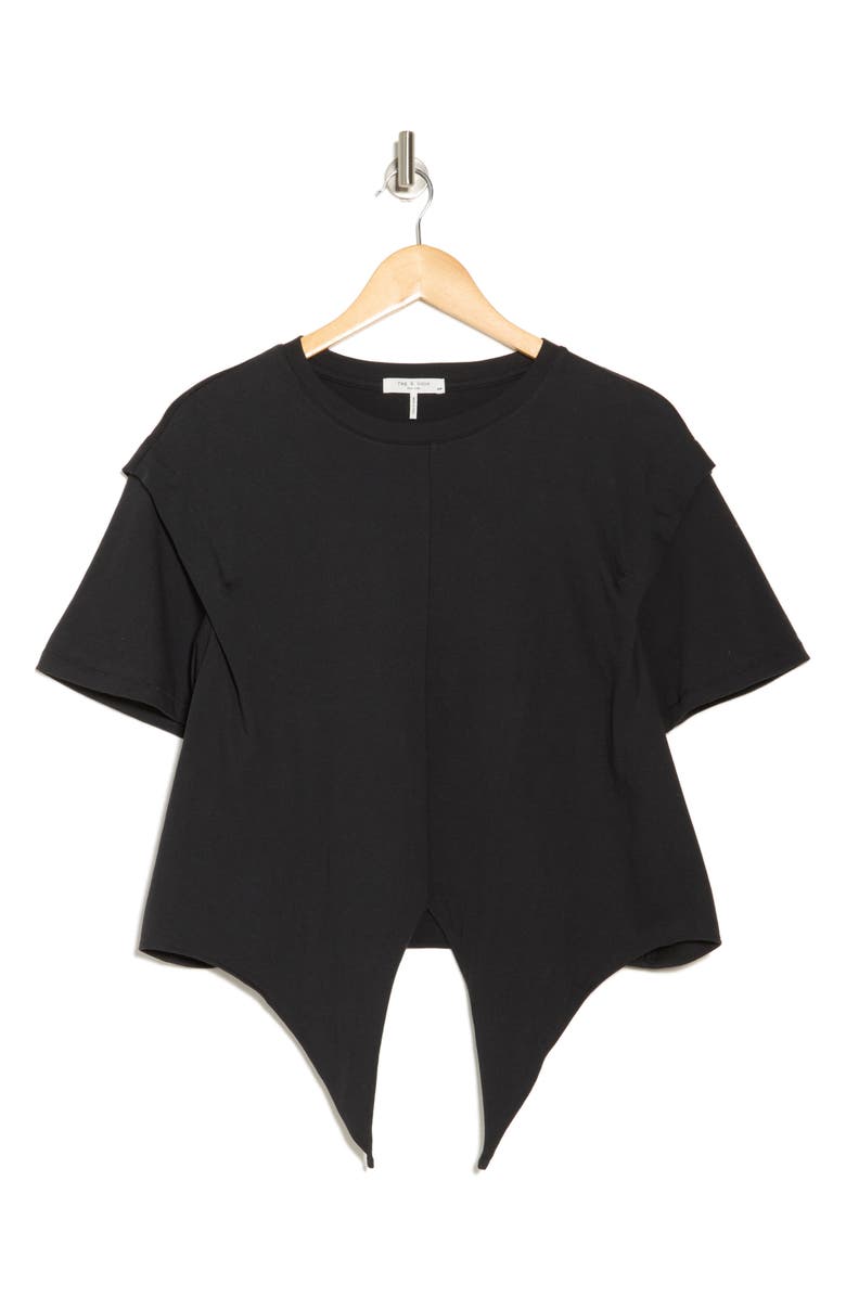 rag & bone Mica Tie Front T-Shirt, Alternate, color, Black