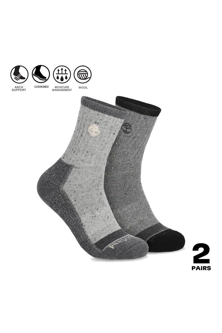 2-Pack Marled High Quarter Socks, Alternate, color, LIGHT GREY HEATHER