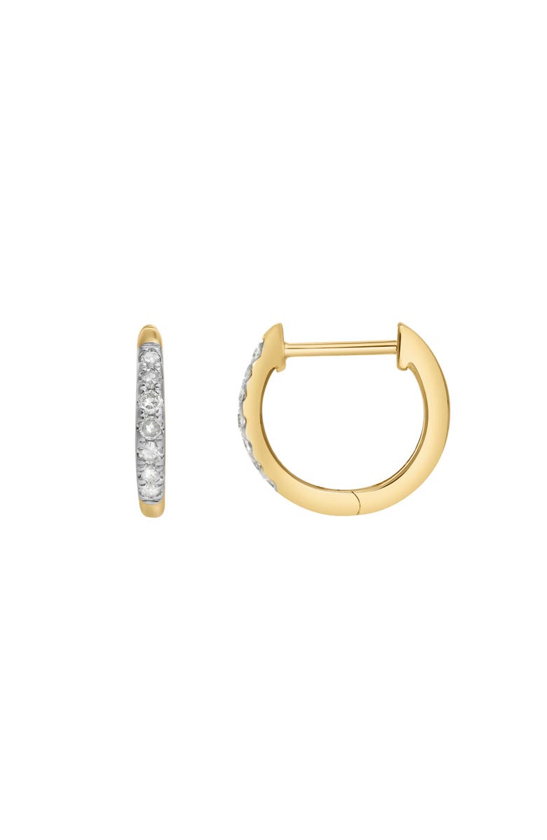 LuvMyJewelry Elina 14K Gold Diamond Huggie Hoop Earrings - 0.12 ct, Main, color, 14K Yellow Gold