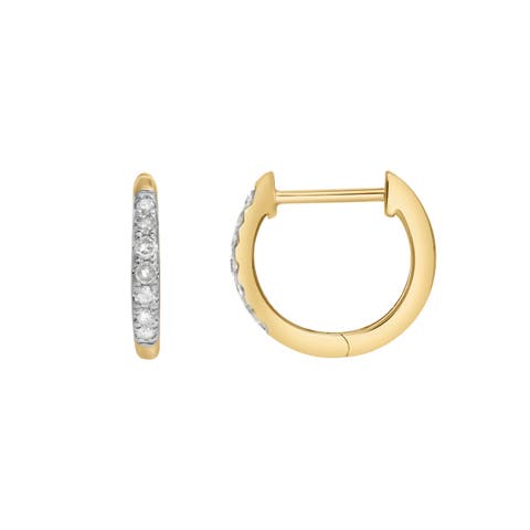 Elina 14K Gold Diamond Huggie Hoop Earrings - 0.12 ct